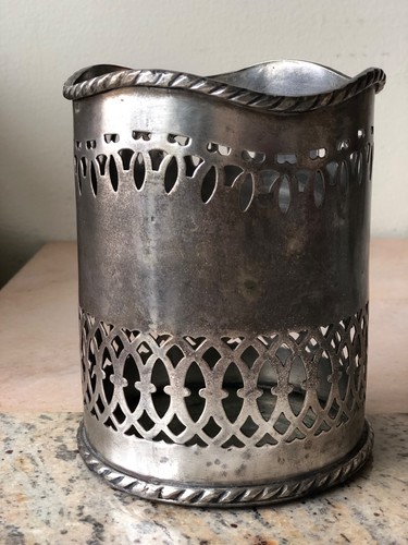 Antique or Vintage Silver Plated Bottle Coaster / Utensil Holder / Decorated - Picture 19 of 19