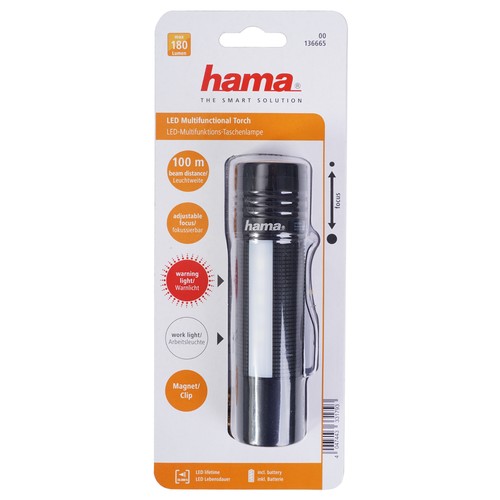 Hama LED Taschenlampe ALU Magnet Hell 180 Lumen 100m Arbeits-Leuchte Warnlicht - Bild 8 von 8