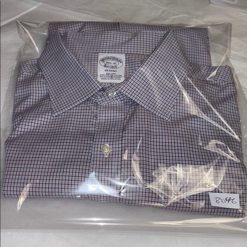 Brooks Brothers Men's Checkered Shirt - Blue and Burgundy 16.5-35 Regent NoIron - Picture 13 of 13