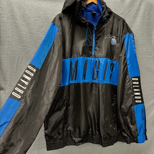 Orlando Magic Jacket Mens XXL Black Blue 1/2 Zip Hooded Mesh Lined Side Zips NBA - 第 3/11 張圖片