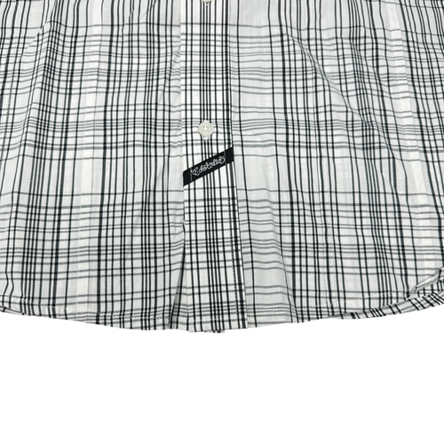 ECKO UNLTD Black White Plaid Long Sleeve Button Up Dress Hip Hop Shirt NWT Large - Picture 8 of 12
