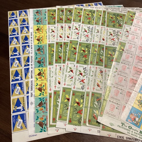 21 Sheets Of Early Christmas Seals / Easter Seals Plus Extras - Picture 3 of 18