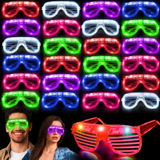 30 Pack LED Light Up Glasses Glow Party Favors for Kids Adults Neon Sunglasses