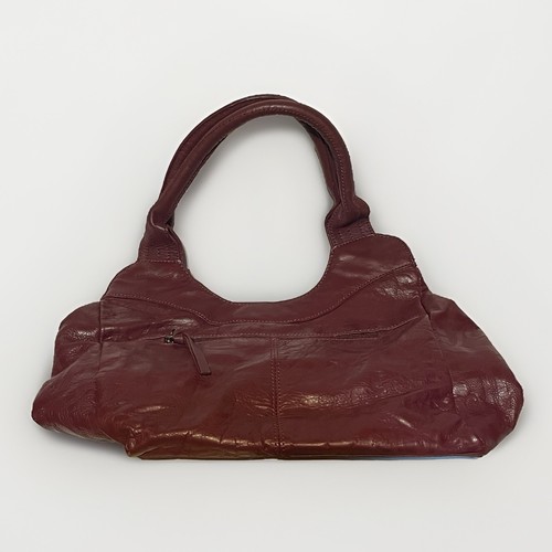 Stone Mountain Burgundy Red Leather Shoulder Bag Hobo Style Purse Handbag - Picture 7 of 7