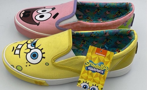 SpongeBob SquarePants & Patrick Slip Ons Nickelodeon Canvas Shoes Women’s Size 8 - Picture 3 of 6