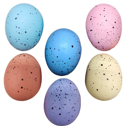 6pz Uova Simulazione Uovo di Pasqua Puntelli Decorativi Dipinti Decorativi Colori Misti