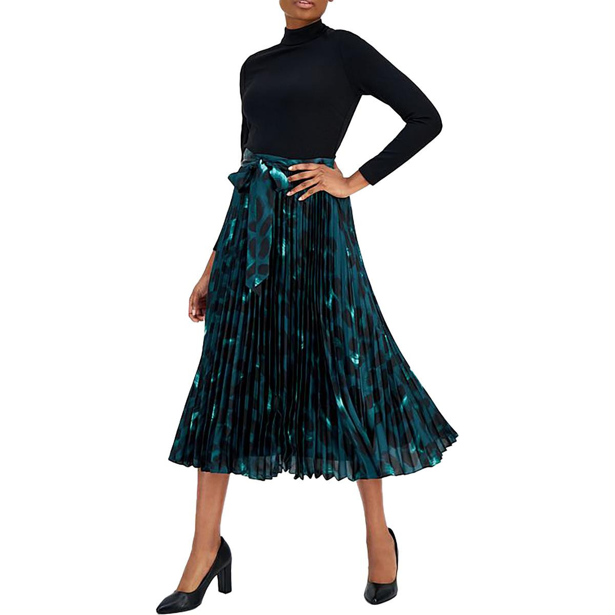 Женское черное плиссированное платье-клеш Anne Klein 16 BHFO 9618