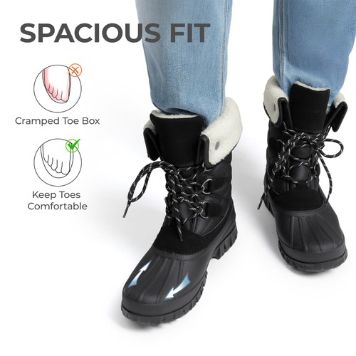 Mujeres Invierno Media Pantorrilla Impermeable Cálido Botas para Nieve Acogedoras Botas para Esquí al Aire Libre Pato