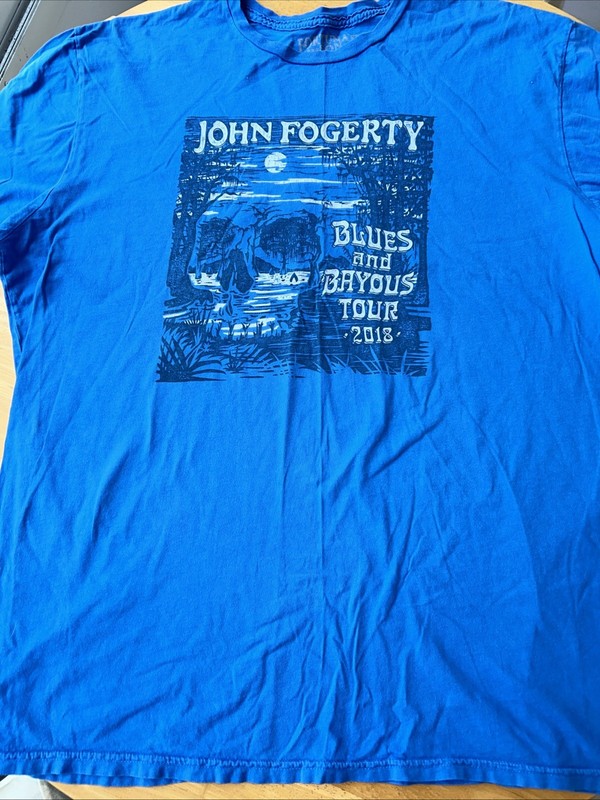 John Fogerty Blues And Bayous Tour Men’s 2XL Blue T-shirt with very cool graphic