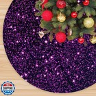 Purple Christmas Tree Skirt 21 Inch Sequin Glitter Tree Skirt Vel
