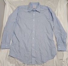 Brooks Brothers Regent Non-Iron Men's Button Down Shirt - Blue Size 17-34