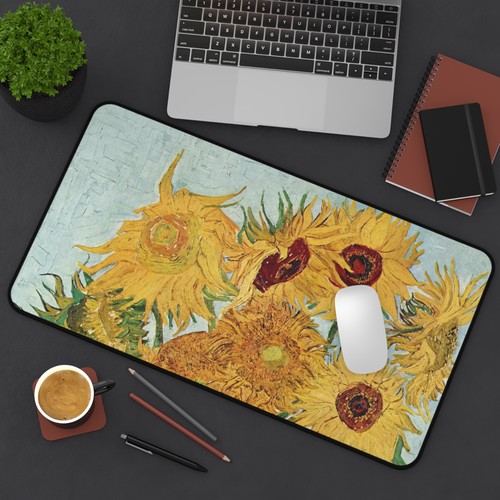Vincent van Gogh Vase Zwölf Sonnenblumen Meisterwerk Schreibtischunterlage Mauspad Deko - Bild 2 von 16