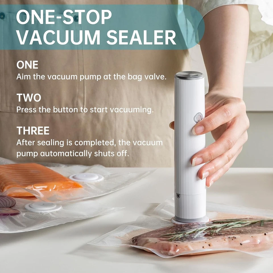 Vacuum Sealer, Handheld Vacuum Sealer for Food, Portable Vacuum Sealer Kit with - Image 2 of 4