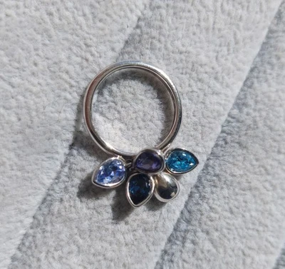 PIERRE LANG Ring Blau Violett Steine Anhänger Gr. 6 Ø 16 mm neuwertig - Bild 1 von 4