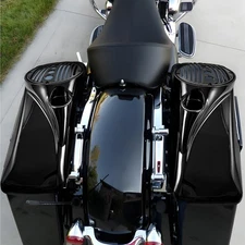 Vivid Black 8" Speaker Lids w/ Tweeter port For Harley 1994-13 Touring FLTR FLHT