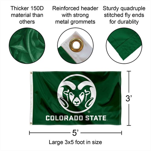 Bandera grande 3x5 de los Carneros del Estado de Colorado nueva marca denominativa - Imagen 2 de 6