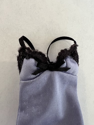 Vintage Barbie Doll Nightwear Lingerie Lavender With Black Straps - Picture 2 of 9