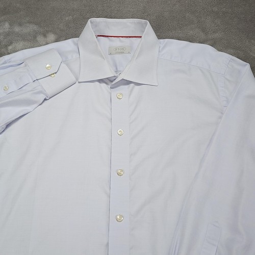 Eton Oberhemd Herren 18 46 hellblau modern fit strukturiert Twill Baumwolle - Bild 2 von 12