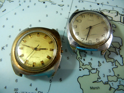 TWO Vintage TIMEX Electronic Men's Watches for Parts and/or Repair