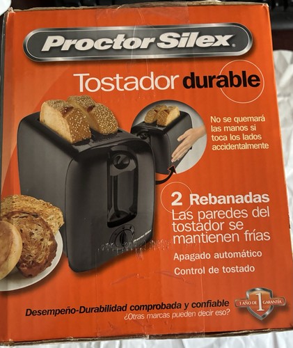 Tostadora Proctor Silex Durable Negra 2 Rebanadas Apagado Automático 22607Y. Ver fotos - Imagen 2 de 4