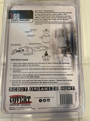 Covert T60 Post Camera Mount Free Shipping New - Picture 3 of 3