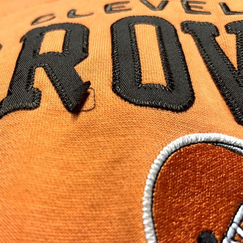 CLEVELAND BROWNS sweatshirt vtg NFL football logo 90s fanwear V-neck pullover XL - Picture 3 of 5