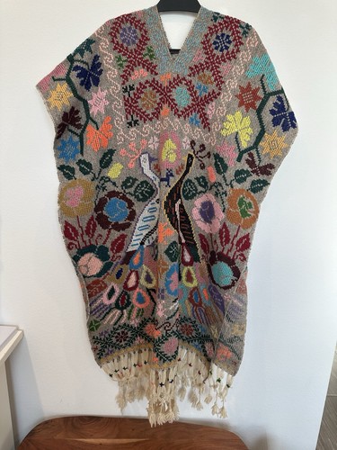 Hand made Mexican Embroidered Gaban | Peacock/Floral - Picture 6 of 7