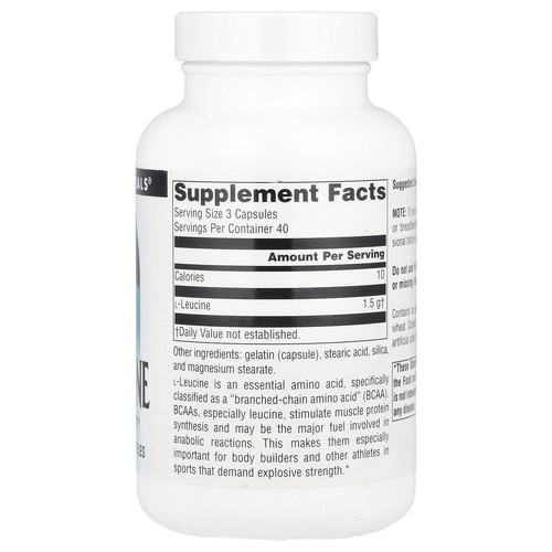 Free-Form L-Leucine, 500 mg , 120 Capsules - Picture 2 of 2