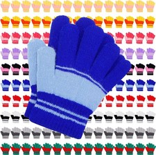 200/500 Pairs Kids Winter Gloves Bulk, Stretchy Full Finger Colorful Gloves