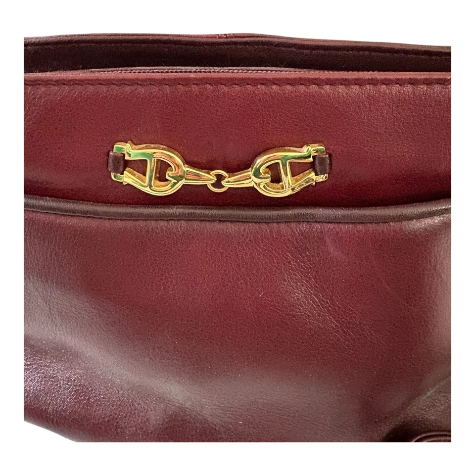 Vintage Burgundy Etienne Aigner Leather Shoulder Bag - Image 2 of 4