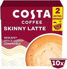 Costa Skinny latte Pods, Dolce Gusto compatible, 2 x Pack of 10 Costa Pods