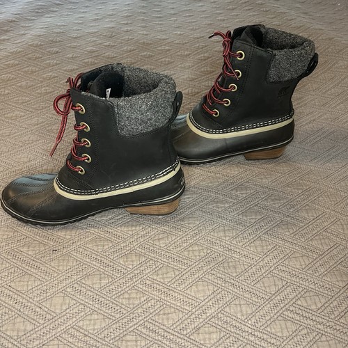 Sorel Womens 8.5 Winter Snow Boots Slimpack Lace II Boot Black NL2348-010 - Picture 4 of 13