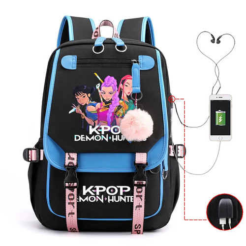 KPop Cazadores de Demonios Bolso Escolar Estudiante Adolescentes Niñas Niñas Mochila Viaje al Aire Libre - Imagen 2 de 13
