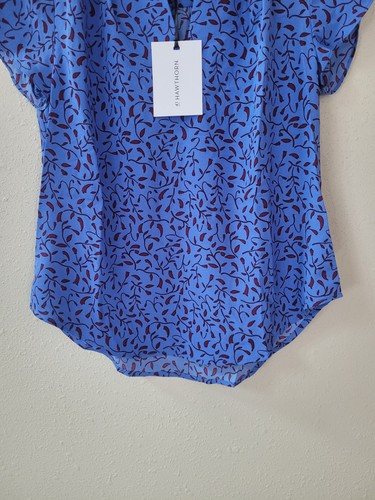 Nueva Blusa 41 HAWTHORN XS Petite Azul Tiffiny Manga Tulipán Mujer - Imagen 3 de 13