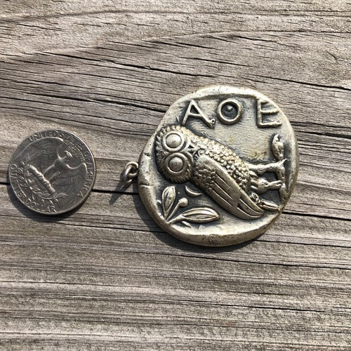 Eule der Athene AOE Medaille Anhänger Auszeichnung Weisheit erstaunliches Stück Vintage ungewöhnlich - Bild 2 von 12