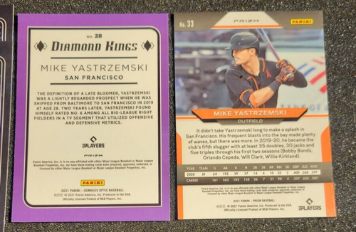 Mike Yastrzemski Lot 4x 2015 Bowman #BP138 2021 Prizm Blue Mythical DK SF Giants - Picture 8 of 11