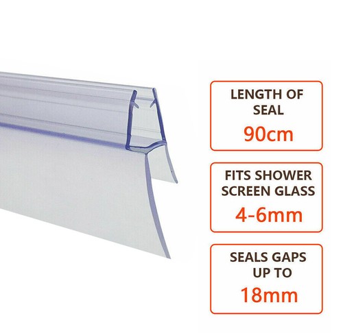Bath Shower Screen Door Rubber Seal Strip Glass for Thickness 4 - 6mm Gap 4-30mm - Picture 61 of 90