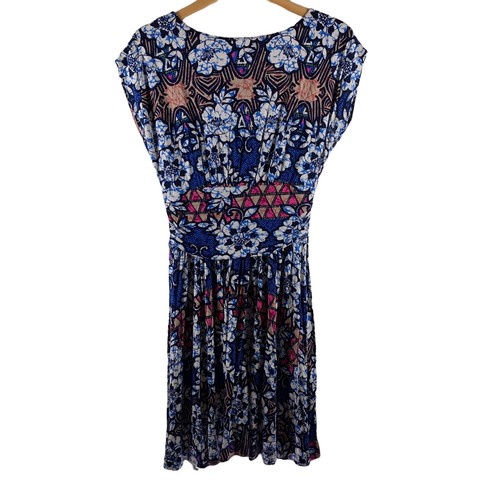 Anthropologie MEADOW RUE Batik Gardenia Floral Rayon Jersey Dress Medium - Picture 8 of 8