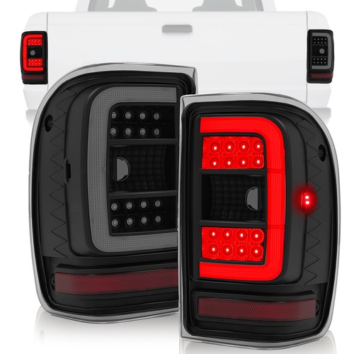 For Ford Ranger 2001-2011 Black Housing Smoke Lens Tail Lights LED C Light Bar - Picture 1 of 19