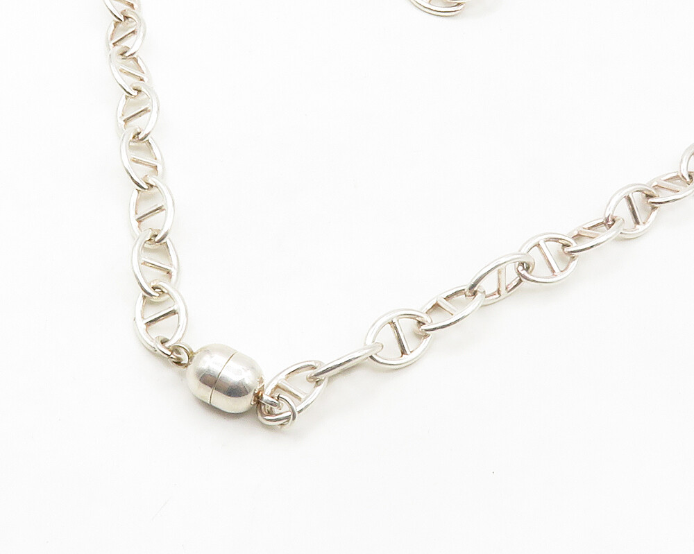 925 Sterling Silver Shiny Magnetic Closure Anchor Link Chain