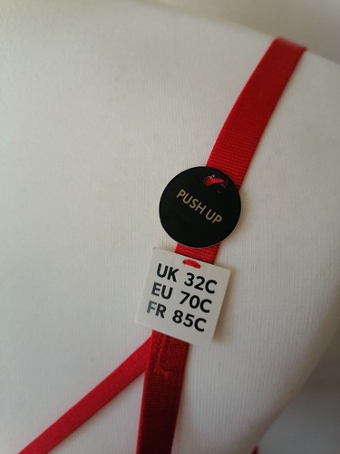 2× New Look (32 C/70 C) Sexy Push Up Bra White Red Brand new with tags - Picture 9 of 15