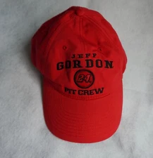 Nascar Jeff Gordon 24 Pit Crew Stitched Adjustable Red Cap Hat Mens 