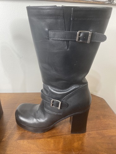 Harley-Davidson Damen Soho Hi 10 schwarz Motorrad Biker Stiefel Schnalle #81188 - Bild 4 von 11