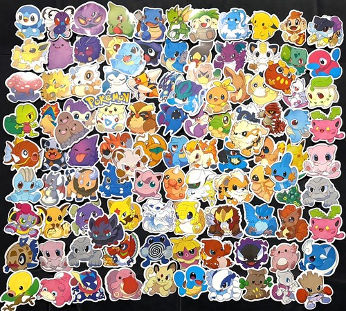 100 Pokemon Stickers Decorate Laptop Phone Books Tablets Party Bag Wall Decal UK - Picture 12 of 13