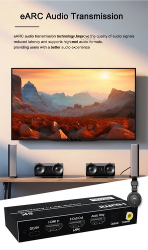 8K 60hz HDMI 2.1 eARC Retorno Audio Extractor Video Convertidor 7.1CH Dolby Atmos - Imagen 4 de 12