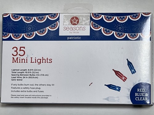 4Th July Mini String Lights 35 Count 10 feet Patriotic Lights Independence Day - Bild 3 von 4