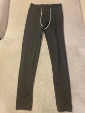 Mens Black Spandex Tights Bodybuilding Jock Compression Pants Small