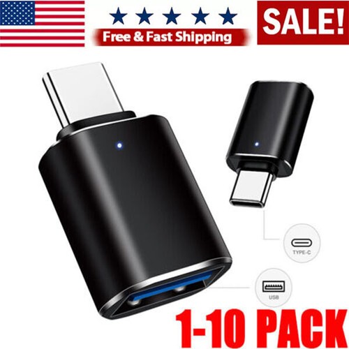 LED USB-C 3.1 Male to USB A Female Adapter Converter OTG Type C Android Phone