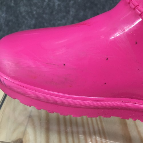 Ugg Rain Boots Child 12 Rahjee Ankle Booties Pink Rubber Pull On Waterproof - Picture 5 of 15