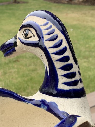 Vtg Tonala Mexican Duck Planter Pot Folk Art Pottery Hand Painted Terracotta 9.5 - Picture 6 of 12